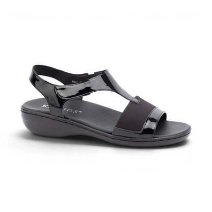 Alyce Sandal - Black Patent/Stretch