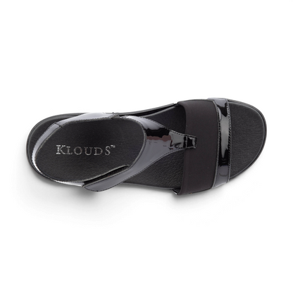 Alyce Sandal - Black Patent/Stretch