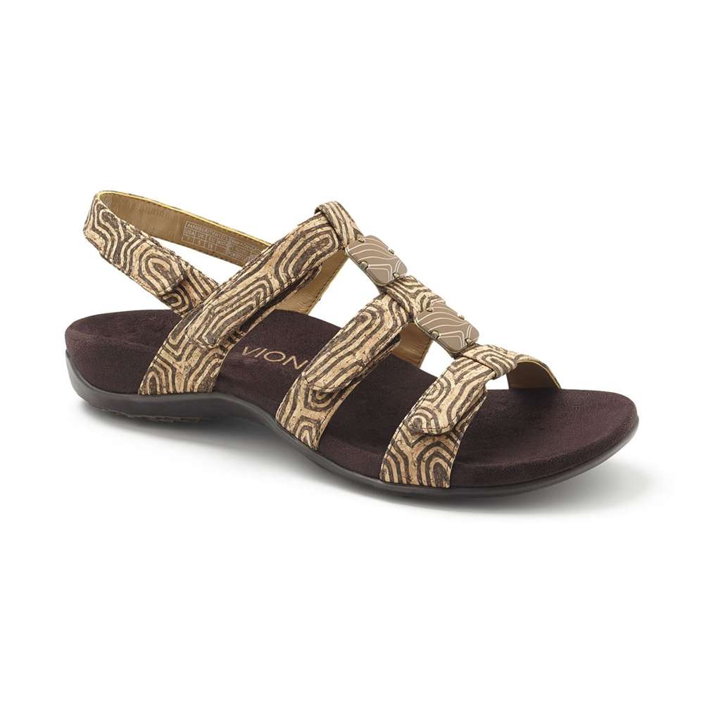 Amber Adjustable Sandal - Brown Cork