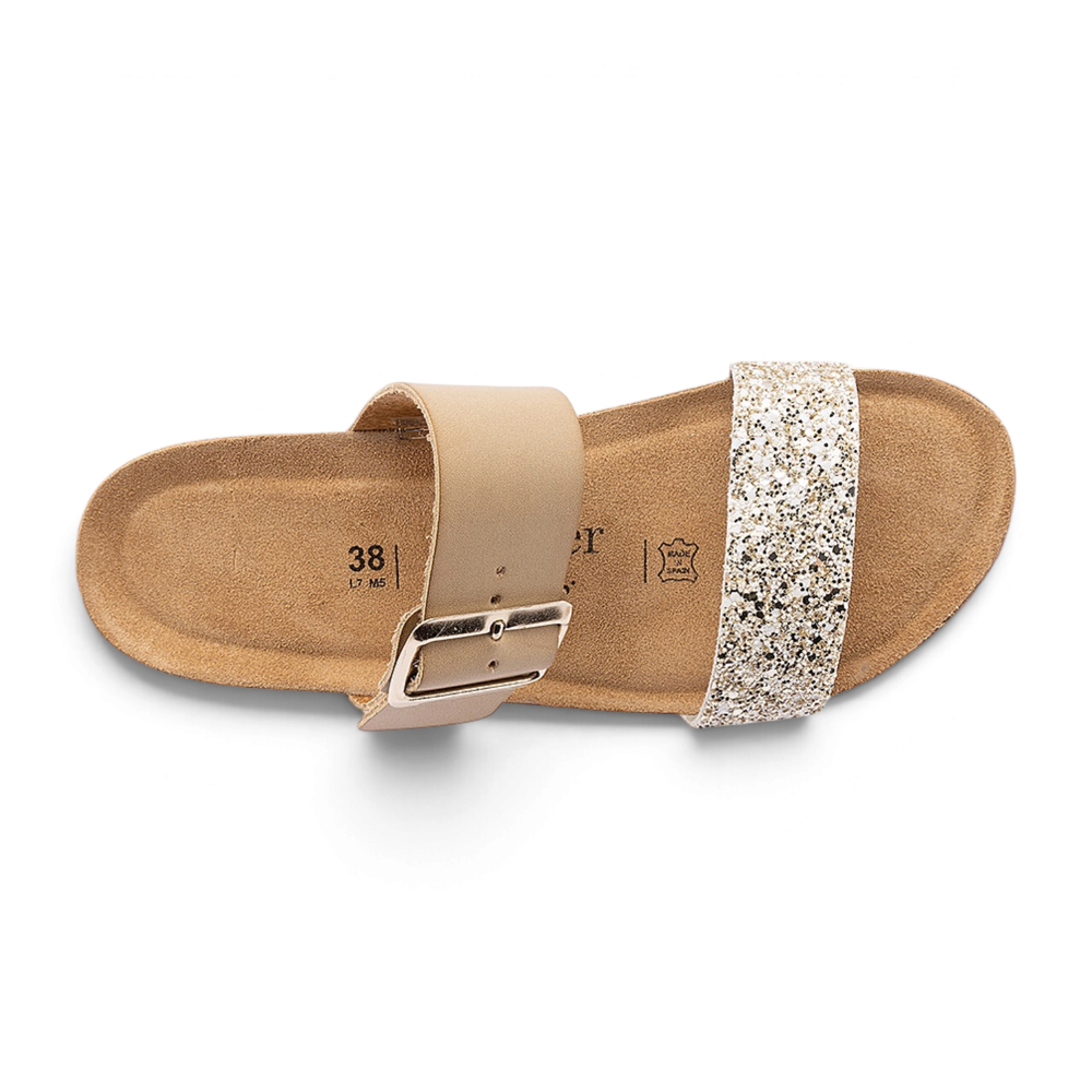 Aranjuez Glitter Slide - White Gold