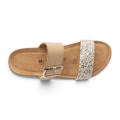 Aranjuez Glitter Slide - White Gold