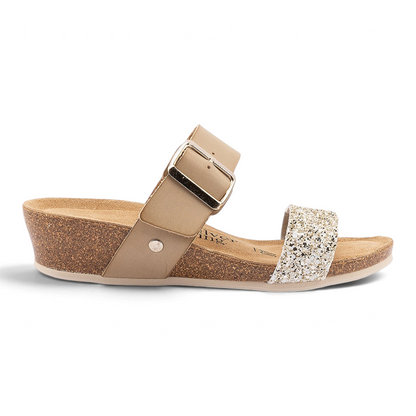 Aranjuez Glitter Slide - White Gold
