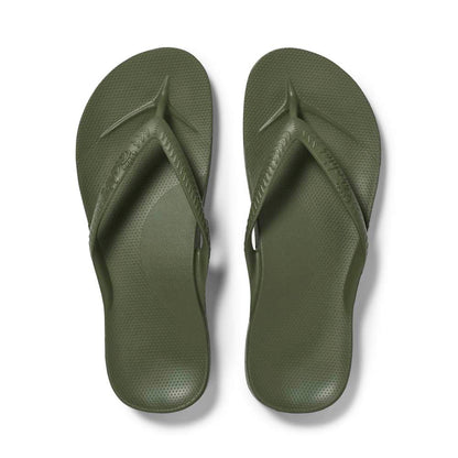 Arch Support Thongs - Khaki Green