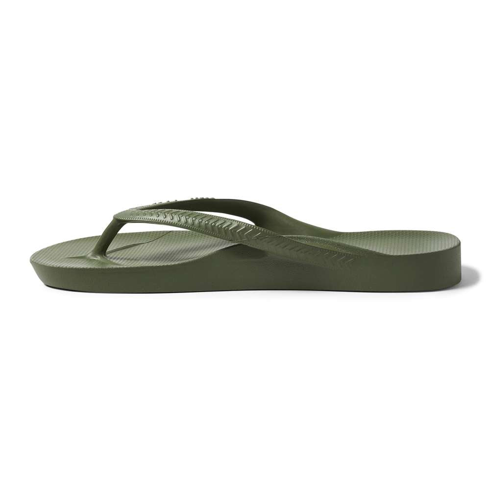 Arch Support Thongs - Khaki Green