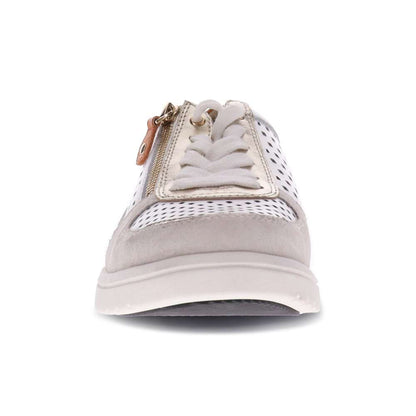 Baxley Zip Casual Sneaker - White/Apricot