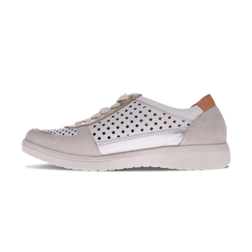 Baxley Zip Casual Sneaker - White/Apricot
