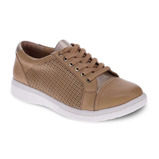 Belinda Lace-Up Casual Sneaker - Soft Gold Laser