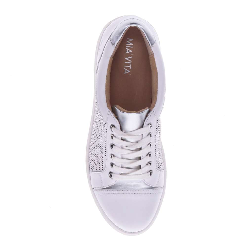 Belinda Lace-Up Casual Sneaker - White Laser