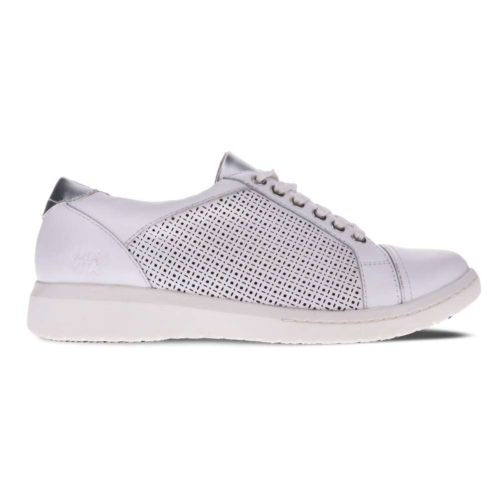 Belinda Lace-Up Casual Sneaker - White Laser