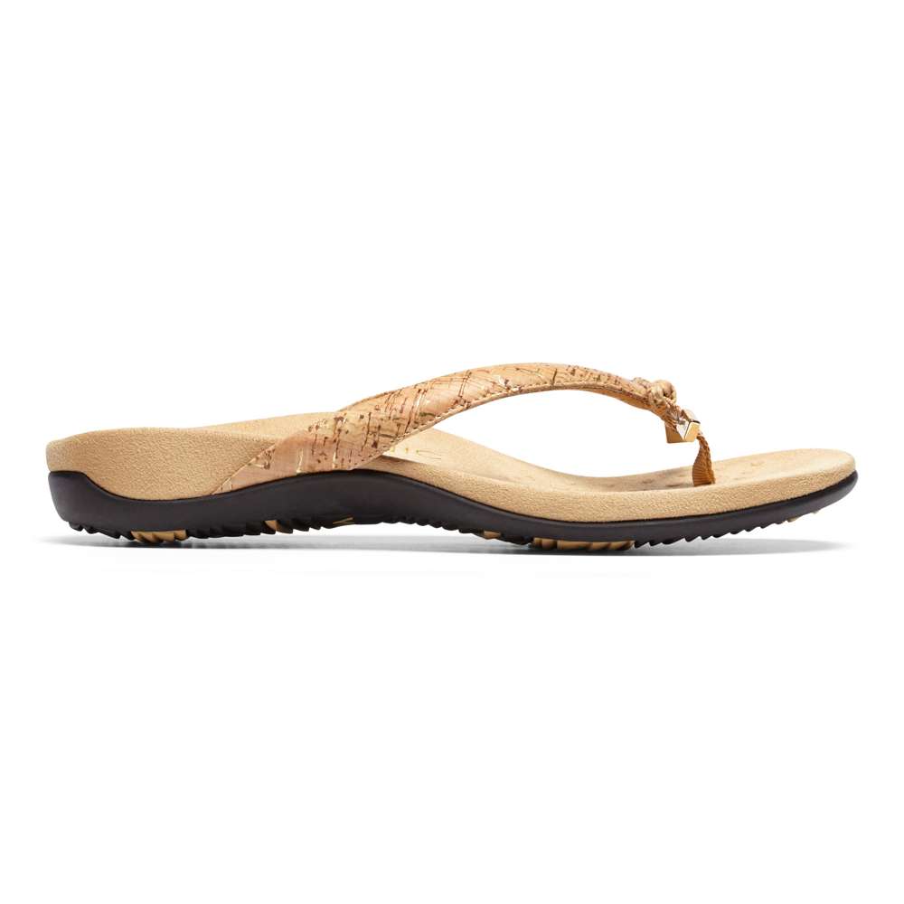 Bella Toe Post Sandal - Gold Cork