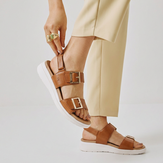Lifestyle image for Bettina Slingback Sandal - Tan