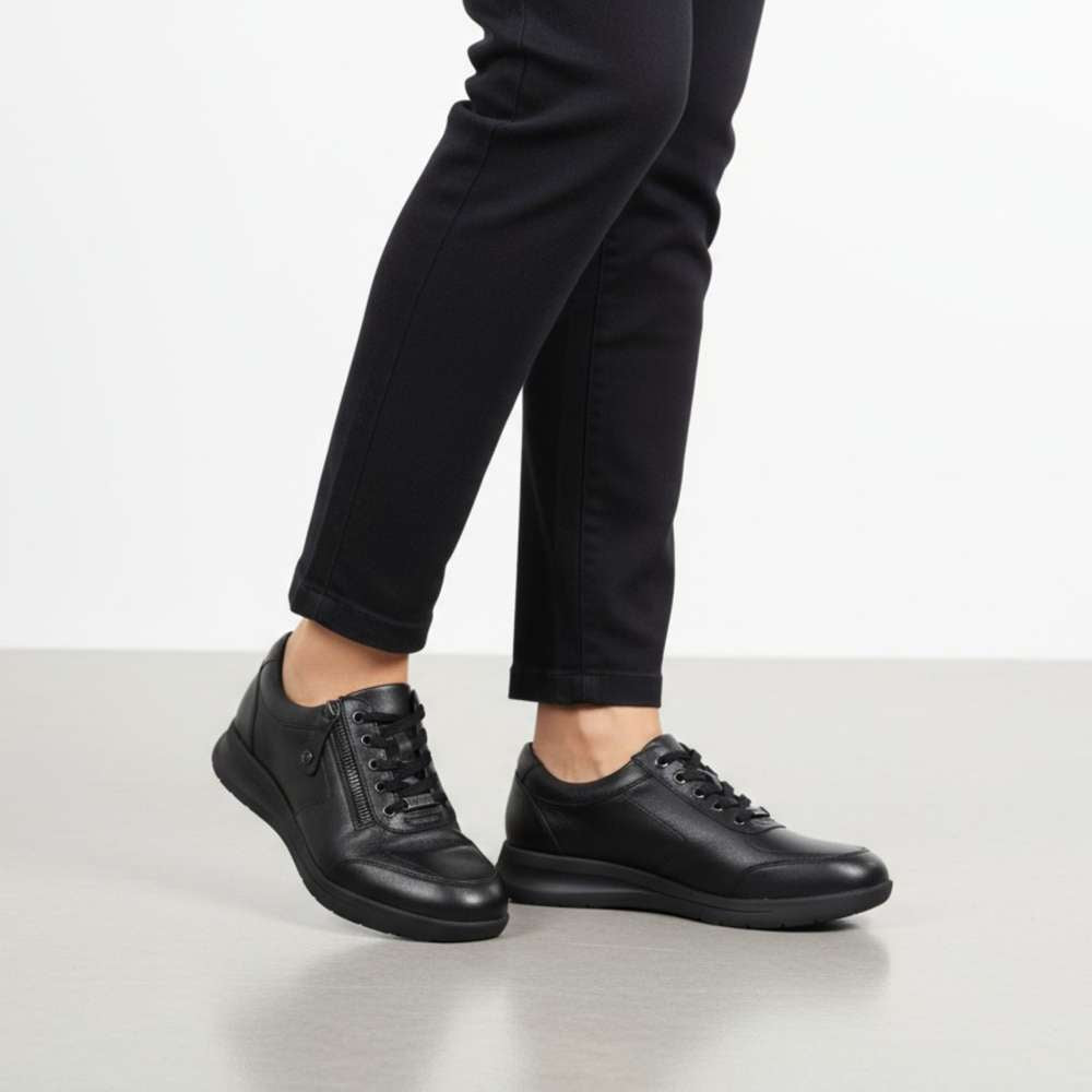 Boston Zip Casual Sneaker - Black French
