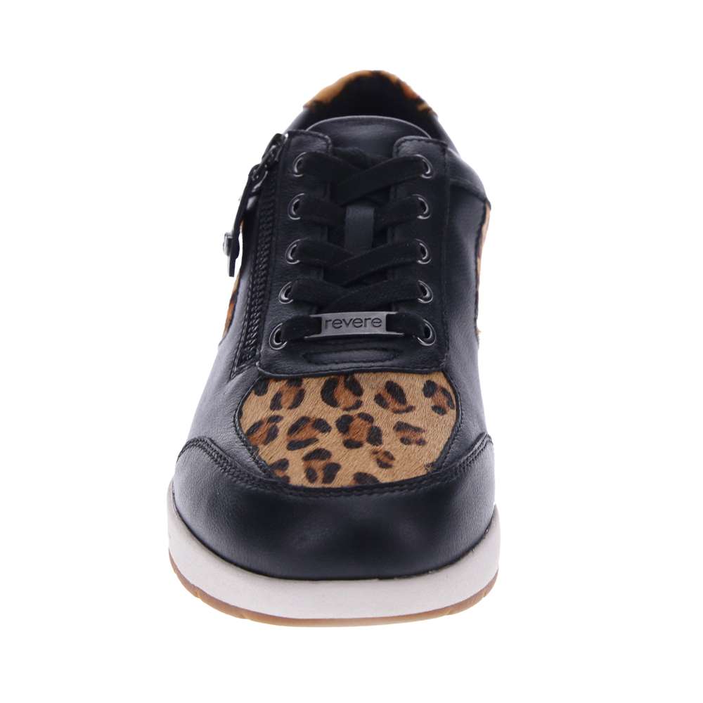 Boston Zip Casual Sneaker - Black/Leopard