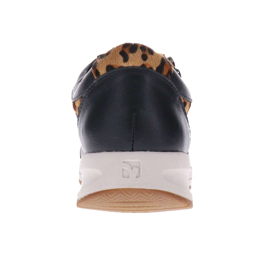 Boston Zip Casual Sneaker - Black/Leopard