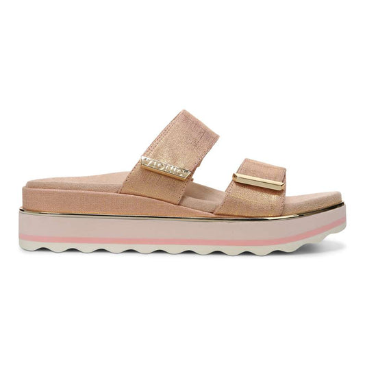 Brandie Flatform Slide - Roze Metallic