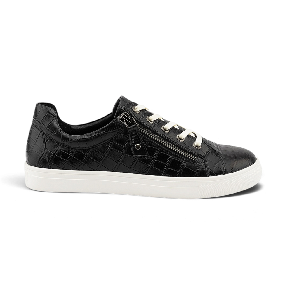 Cara Casual Sneaker - Black Croc