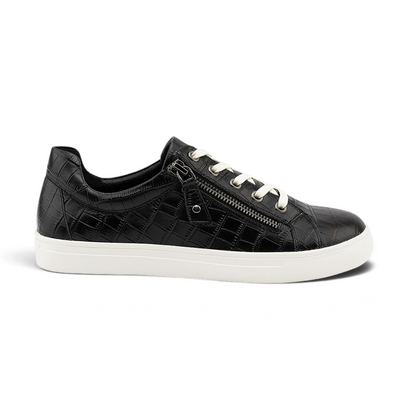 Cara Casual Sneaker - Black Croc