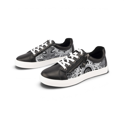 Cara Kard Print Casual Sneaker - Maali Black