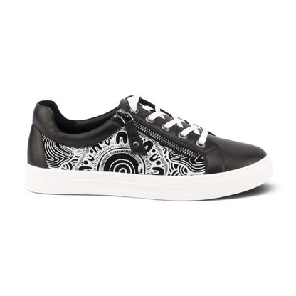 Cara Kard Print Casual Sneaker - Maali Black