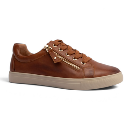 Cara Plain Casual Sneaker - Burnished Warm Cognac