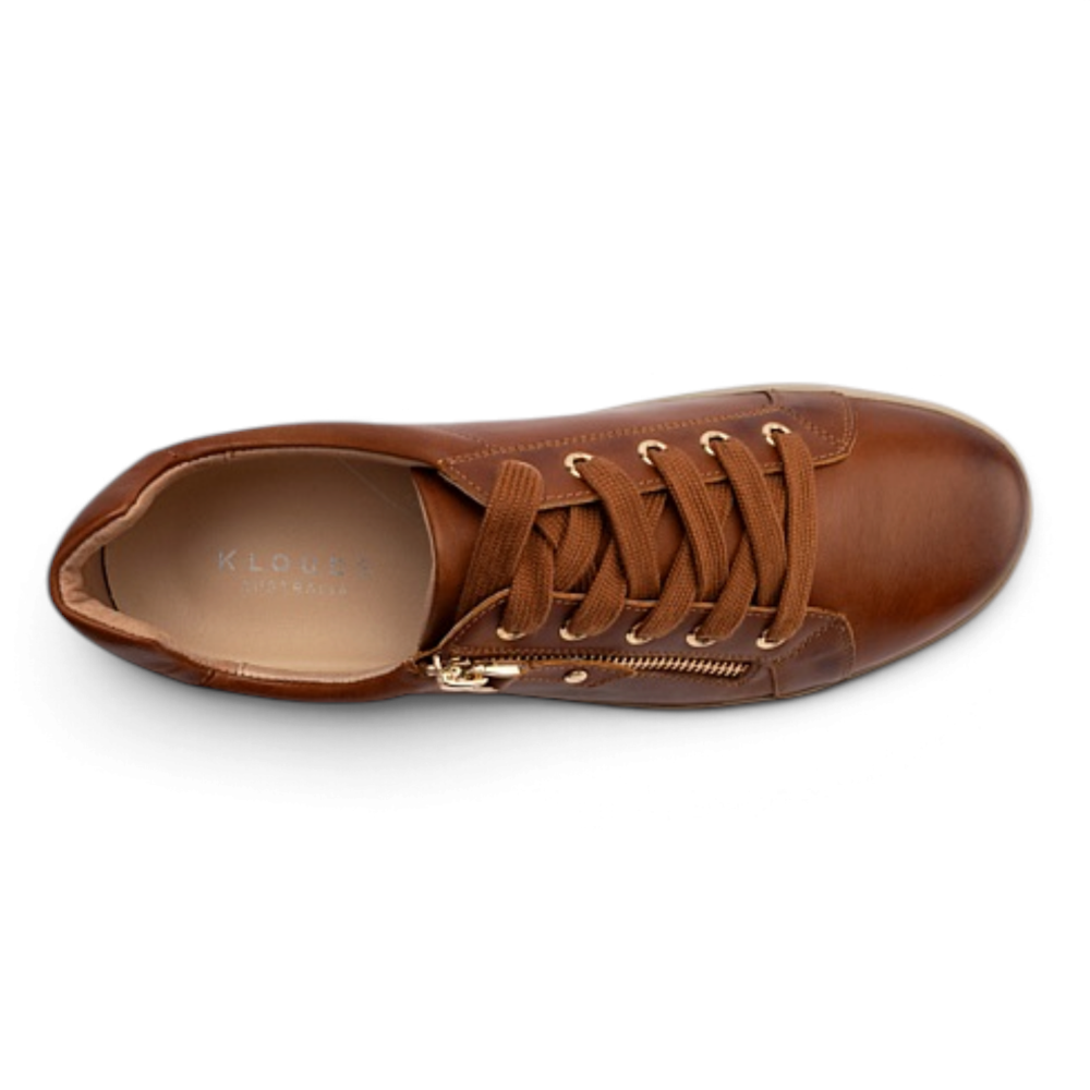 Cara Plain Casual Sneaker - Burnished Warm Cognac