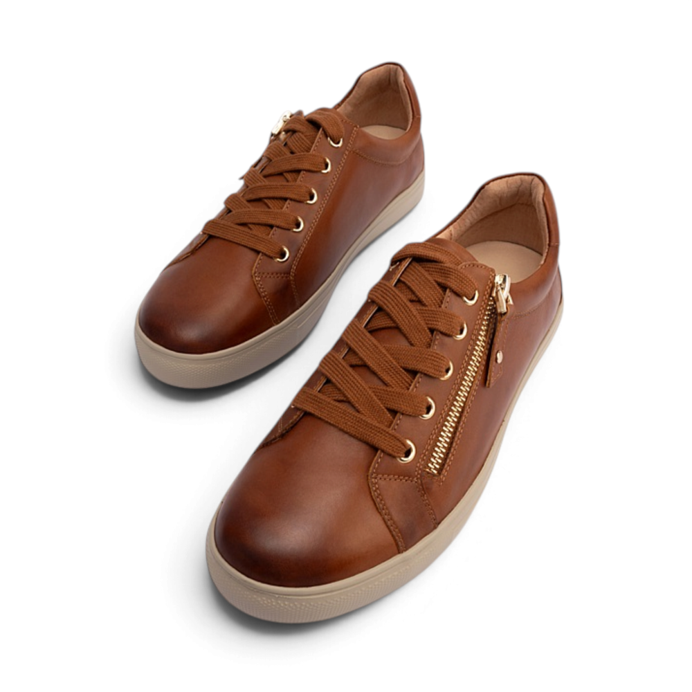 Cara Plain Casual Sneaker - Burnished Warm Cognac
