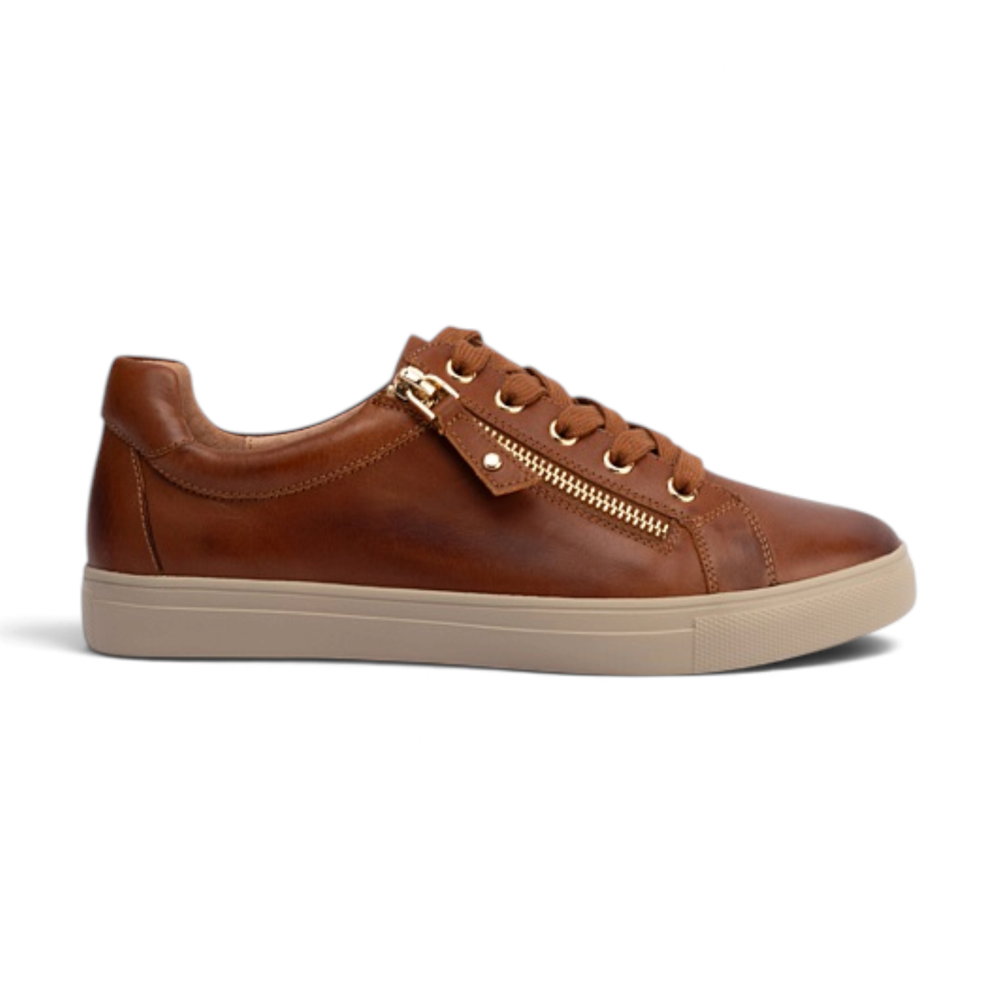 Cara Plain Casual Sneaker - Burnished Warm Cognac