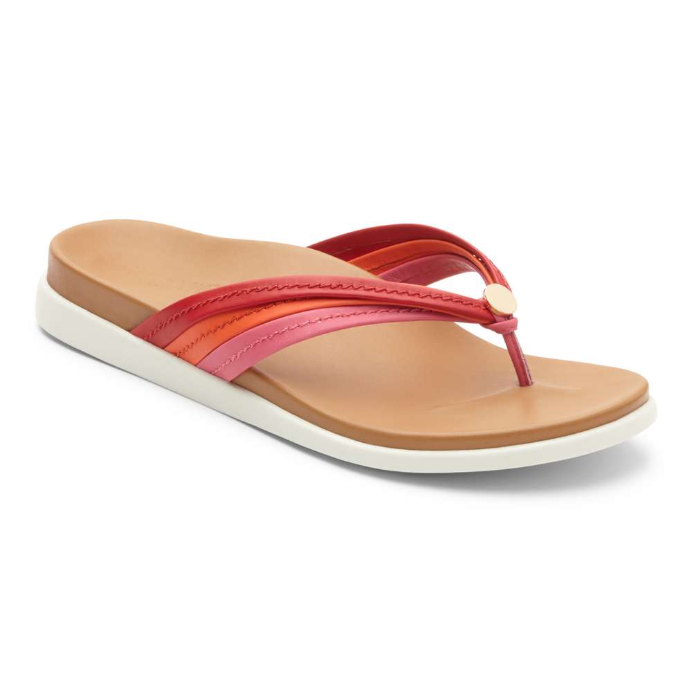 Catalina Toe Post Sandal - Pink/Red