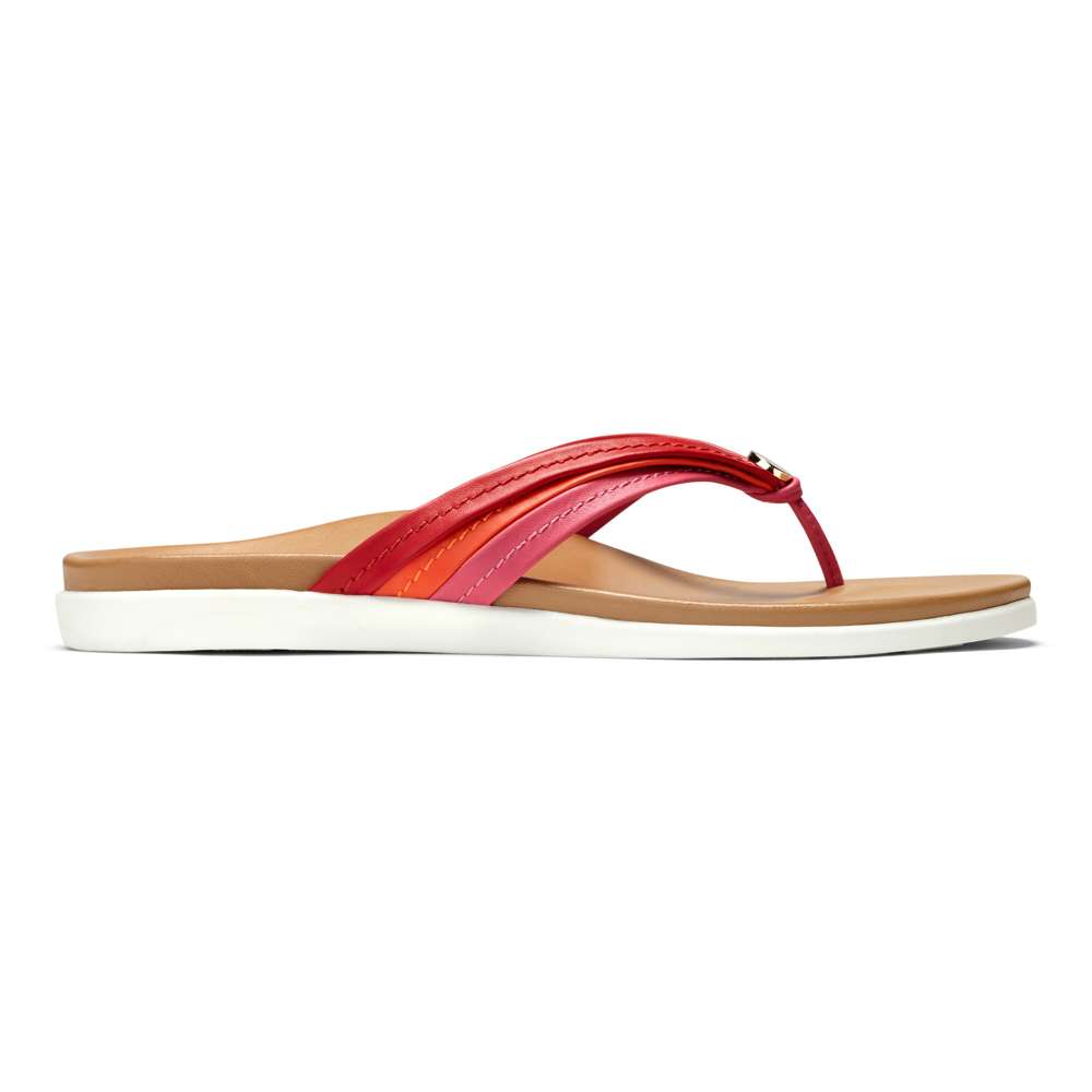 Catalina Toe Post Sandal - Pink/Red