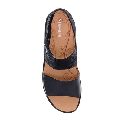 Como Adjustable Slingback Sandal - Black Lizard