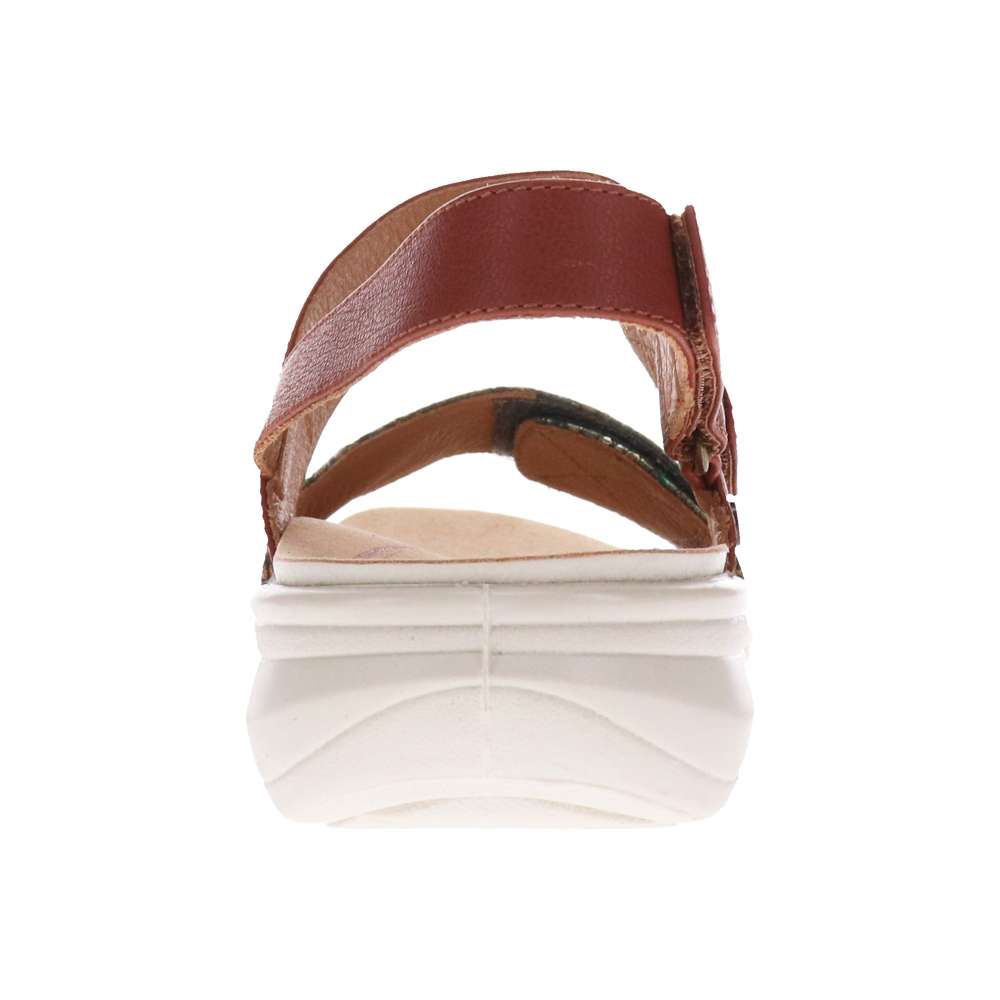 Como Adjustable Slingback Sandal - Cognac/Peacock Python