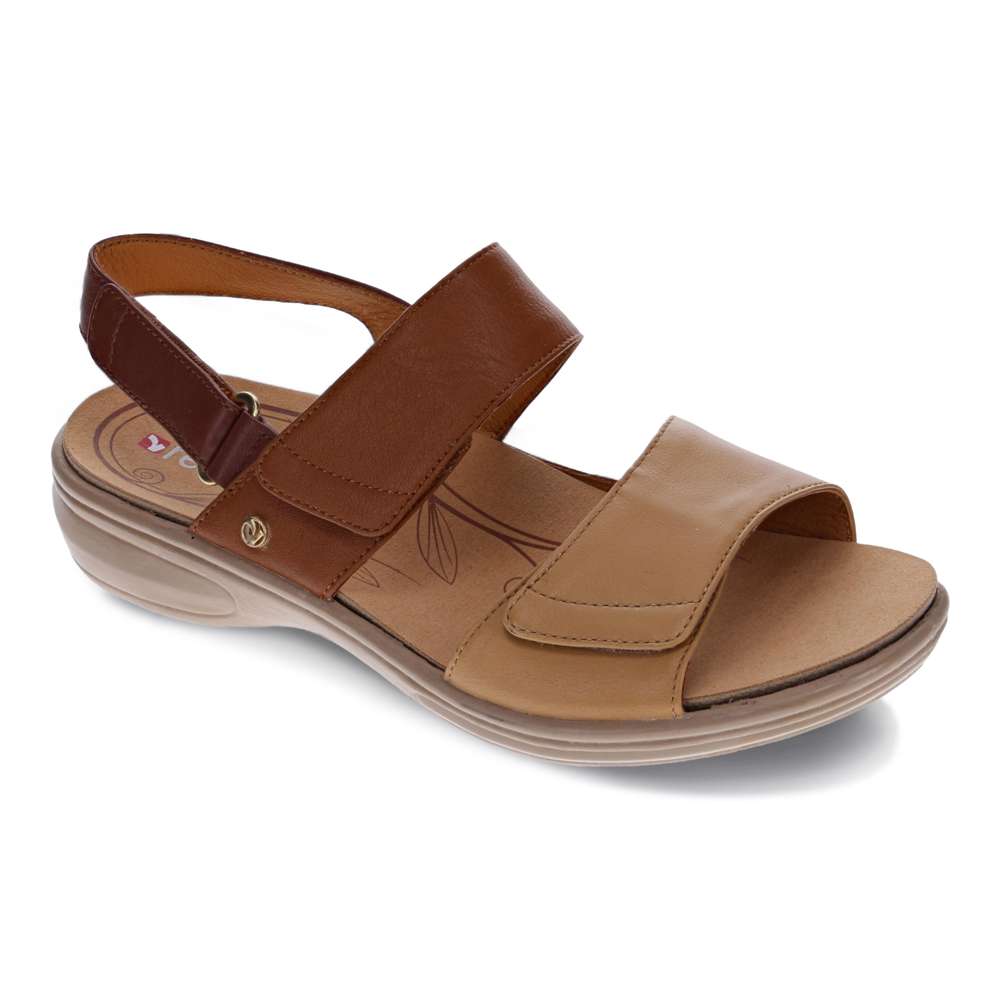 Como Adjustable Slingback Sandal - Tan Multi