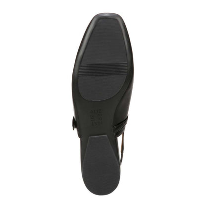 Connie Mary-Jane Slingback Flat - Black Leather
