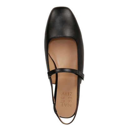 Connie Mary-Jane Slingback Flat - Black Leather