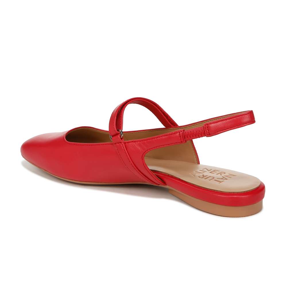 Connie Mary-Jane Slingback Flat - Crantini Red