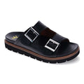 Daisy Leather Slide - Black