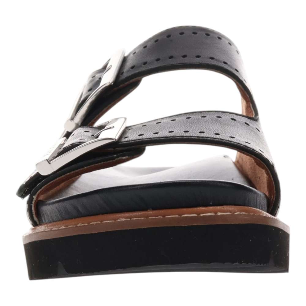 Daisy Leather Slide - Black