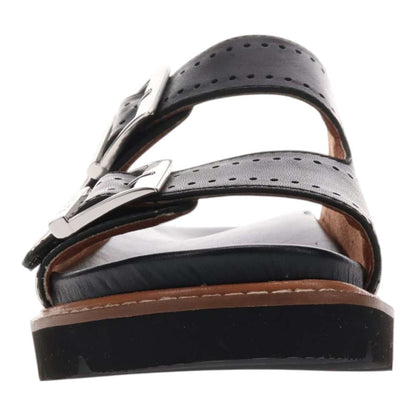 Daisy Leather Slide - Black