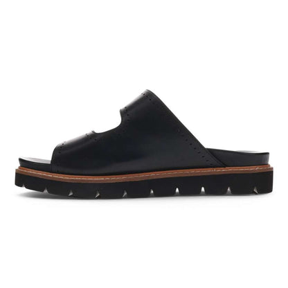 Daisy Leather Slide - Black