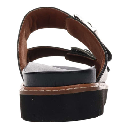 Daisy Leather Slide - Black