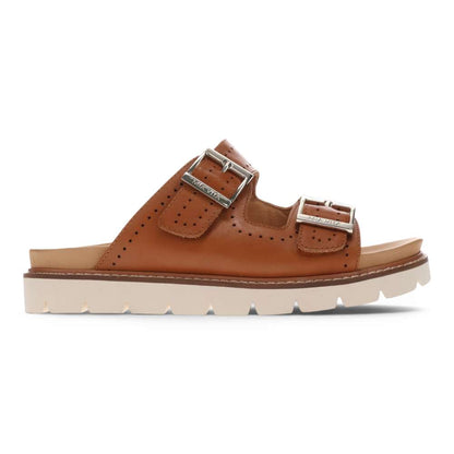 Daisy Leather Slide - Tan