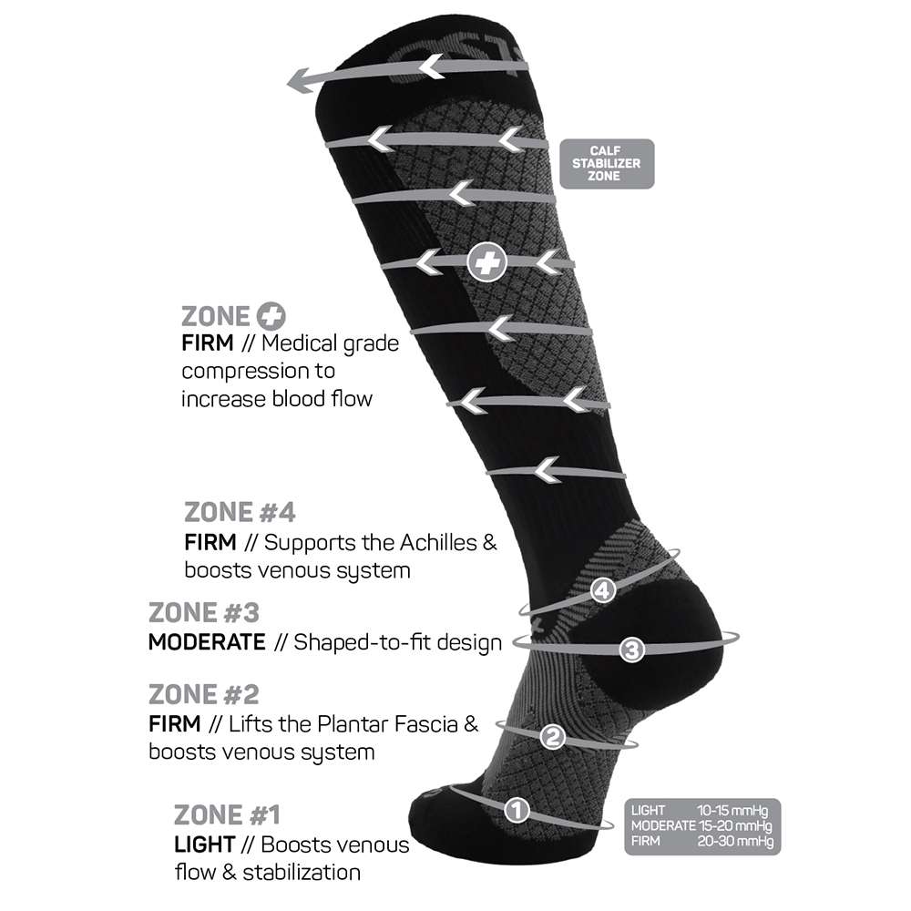 Compression Bracing Socks (FS4+) - Grey