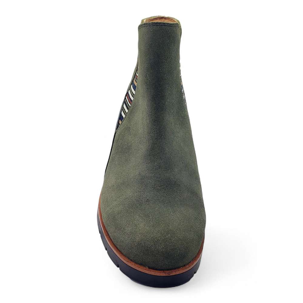 Galway Wedged Boot - Moss Suede