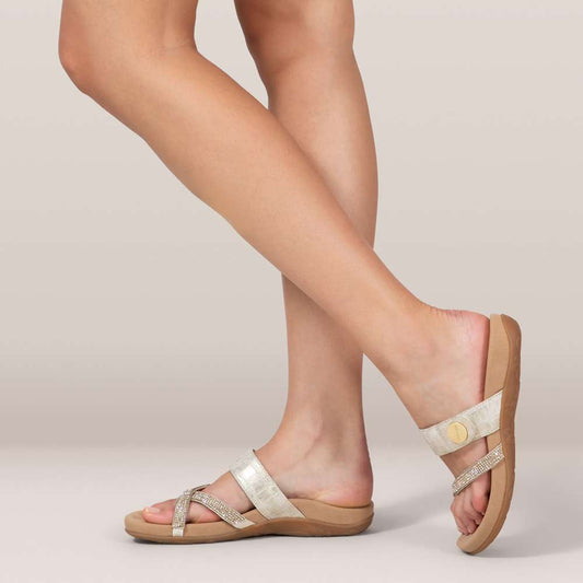 Lifestyle image for Izzy Sandal - Light Gold