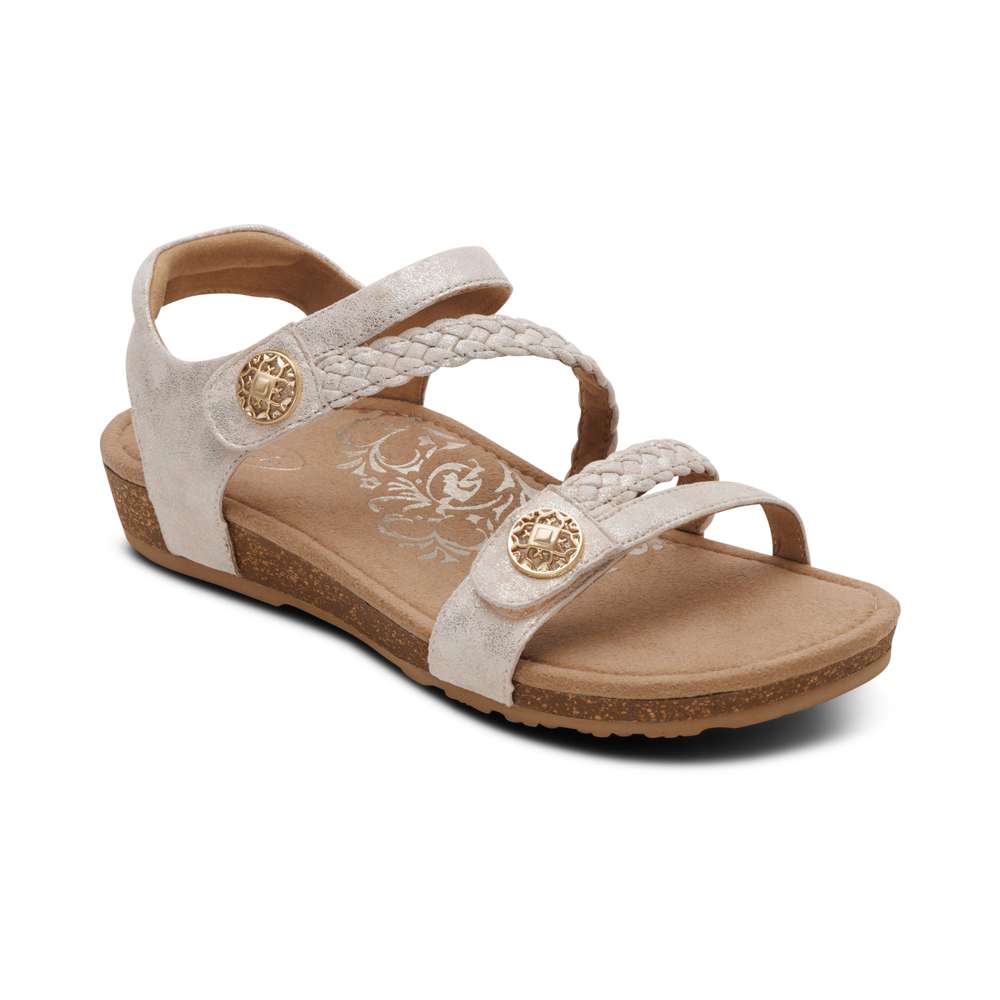 Jillian Braided Strap Sandal - Champagne
