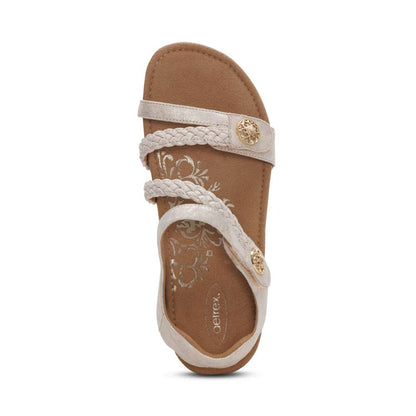 Jillian Braided Strap Sandal - Champagne