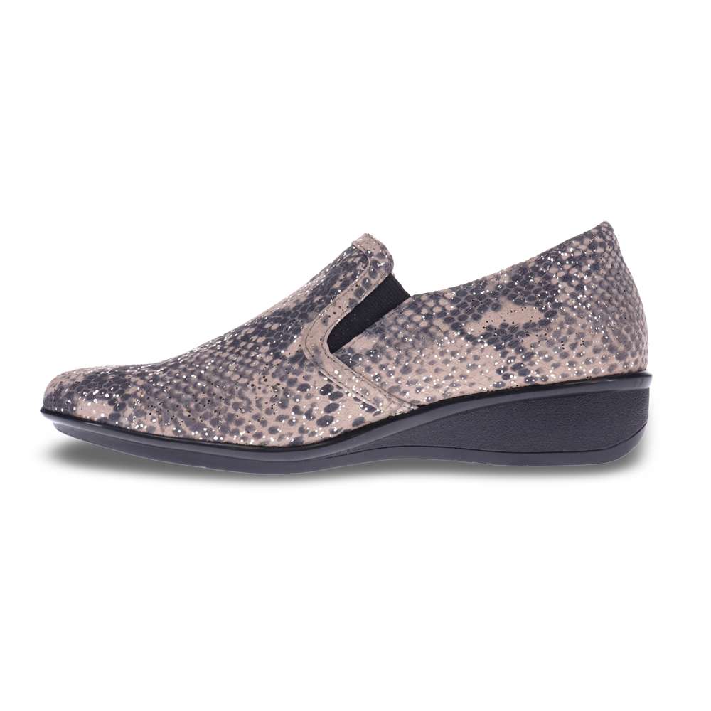 Jordan Wedged Slip-On - Taupe Snake