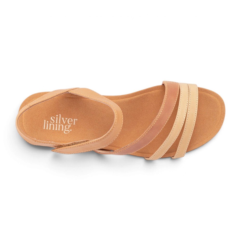 Lavinia Wedge - Tan Combo