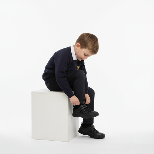 Lifestyle image for Lewis Velcro School Shoe - Black