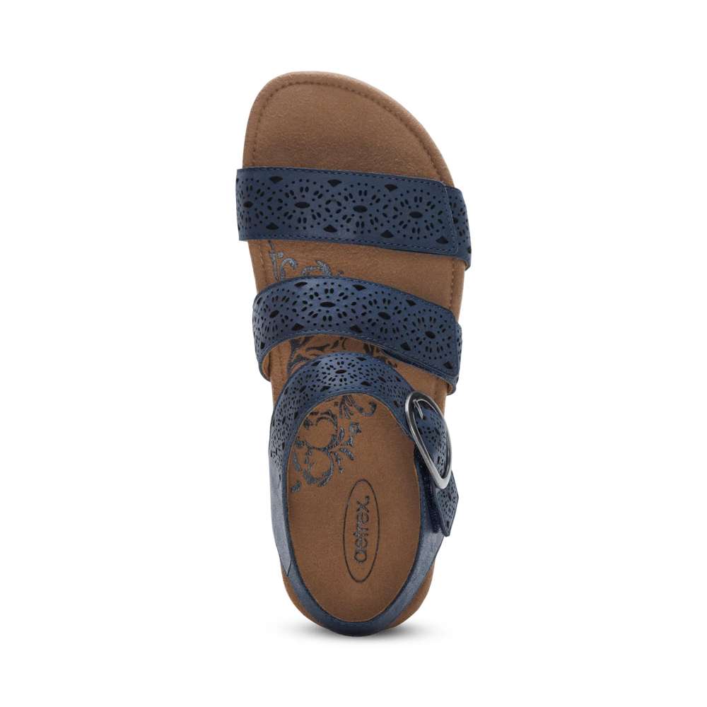 Lilly Strapped Sandal - Navy Cutout